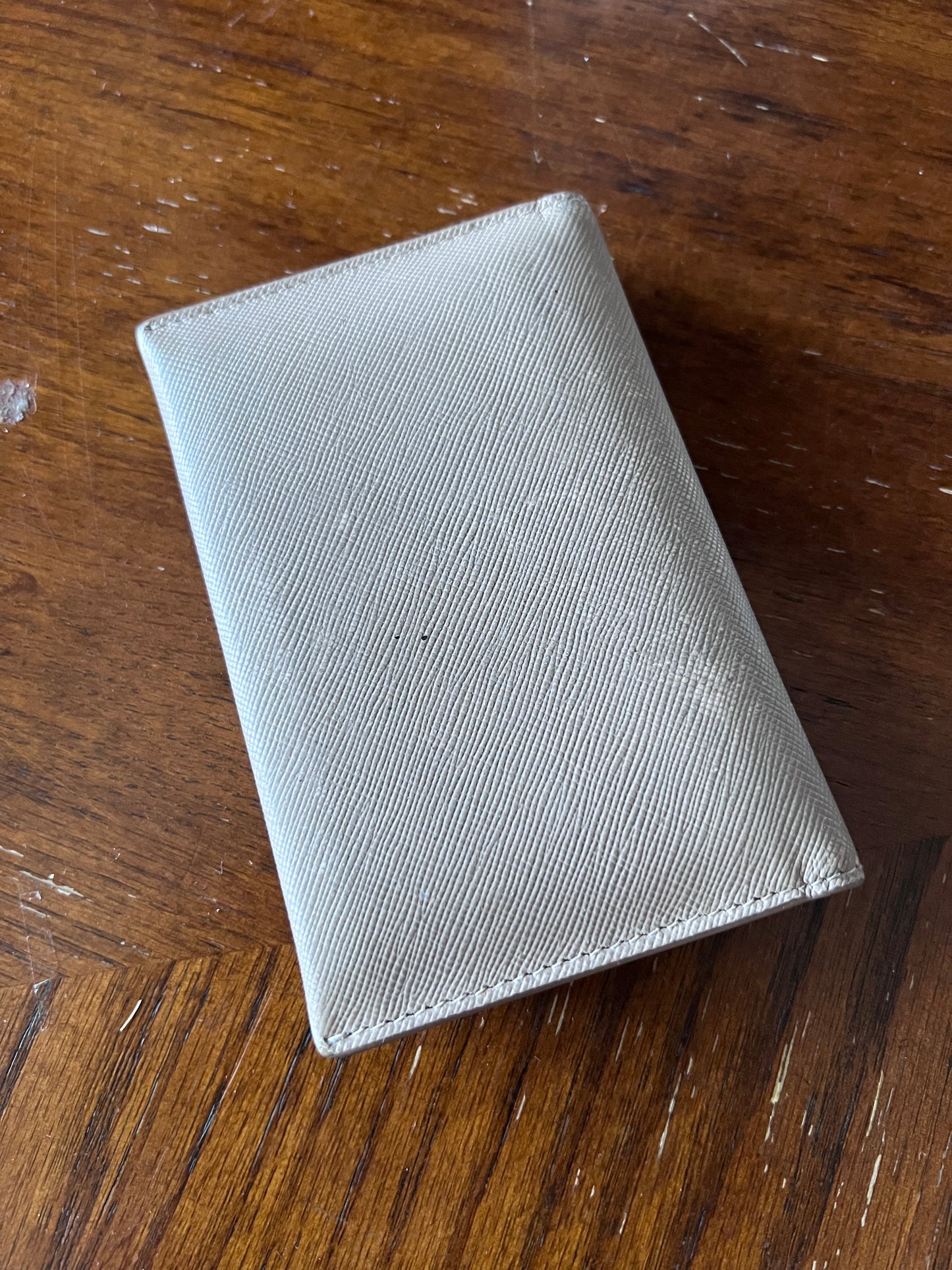 Prada Leather Wallet in Beige