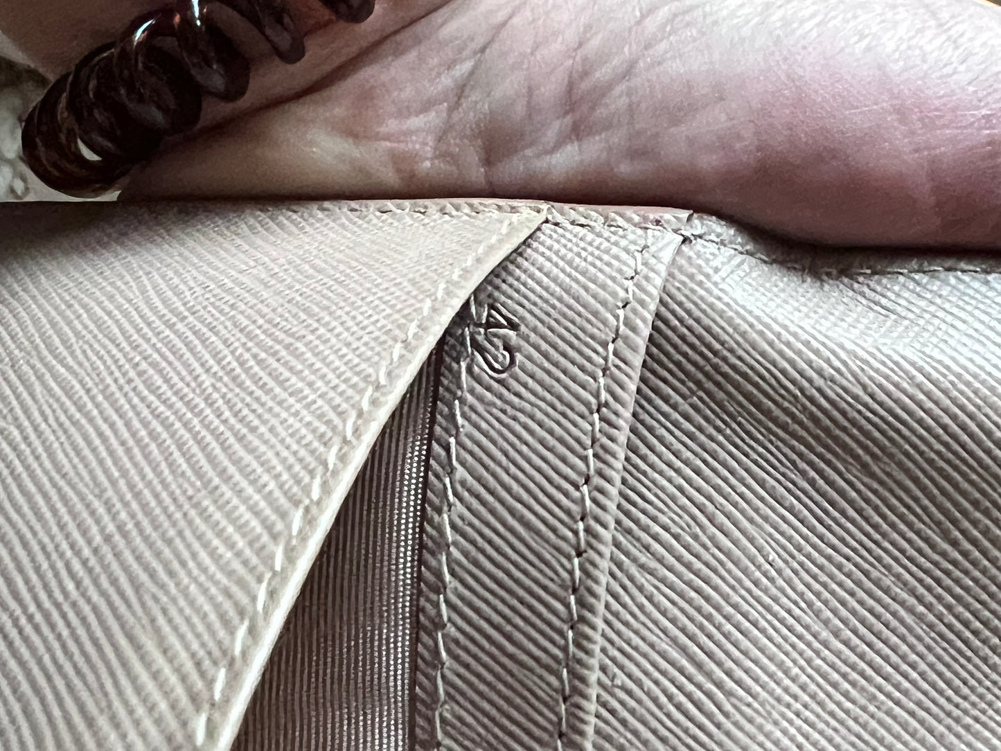 Prada Leather Wallet in Beige