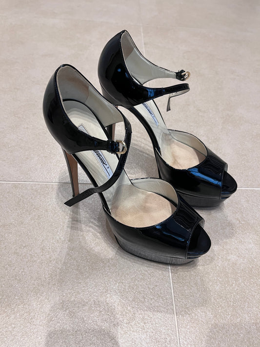 Brian Atwood Tribeca SkyHigh Platform Pumps Black Patent