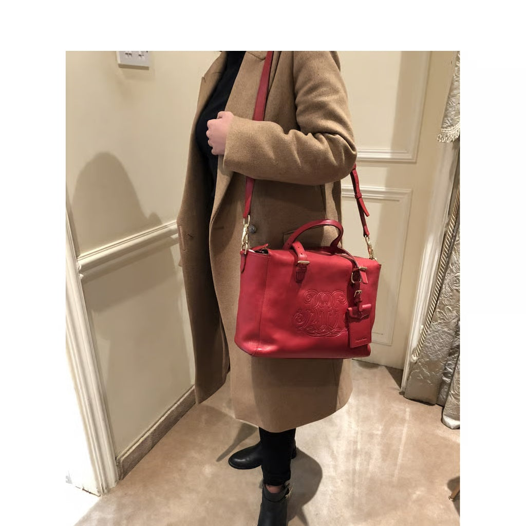 Ralph Lauren Red Leather Tote